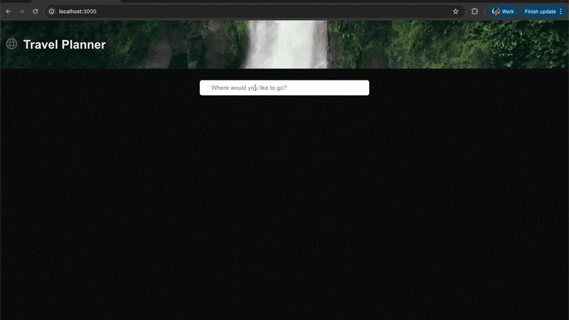 Travel Planner Example Interaction