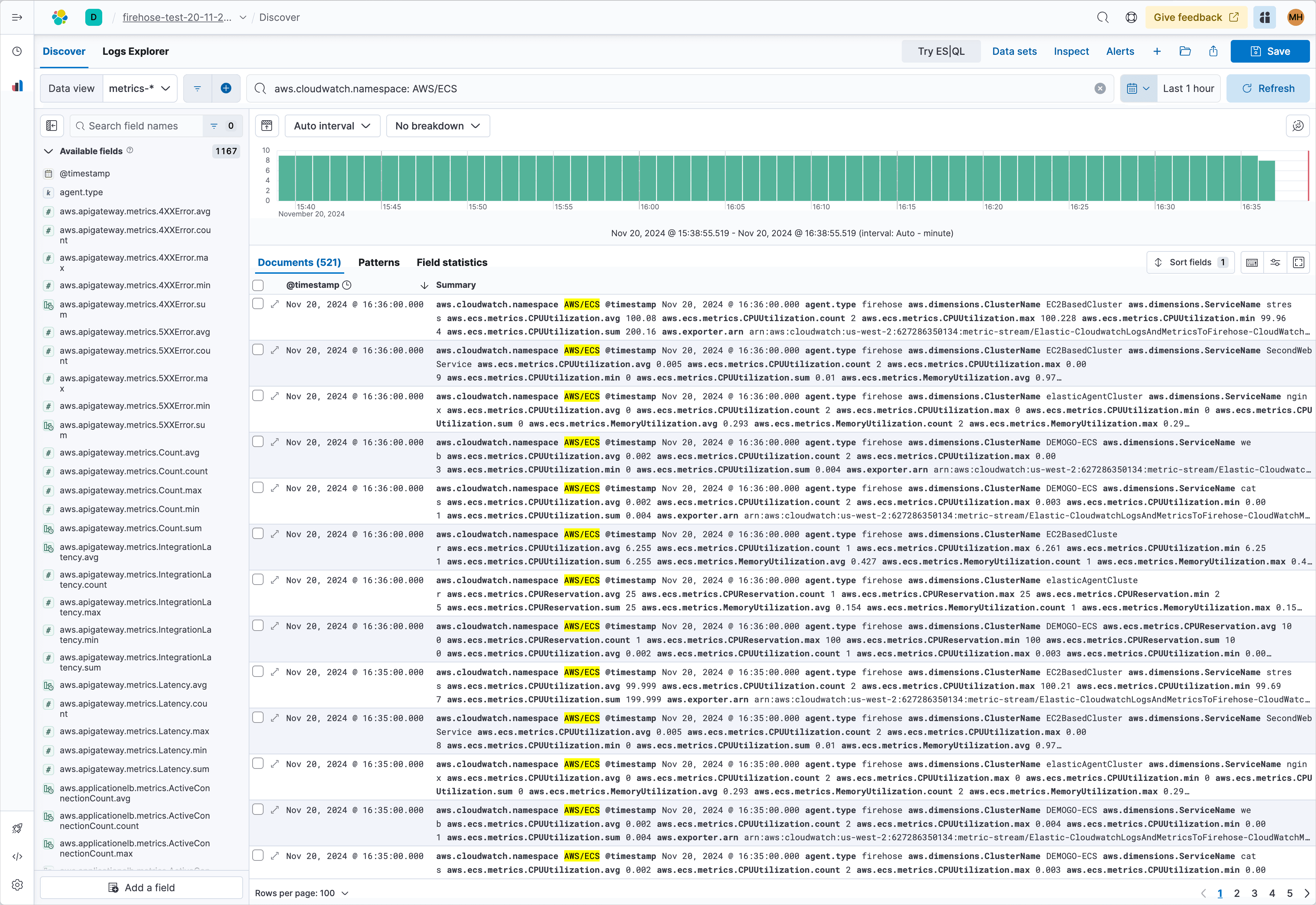 Discover for logs