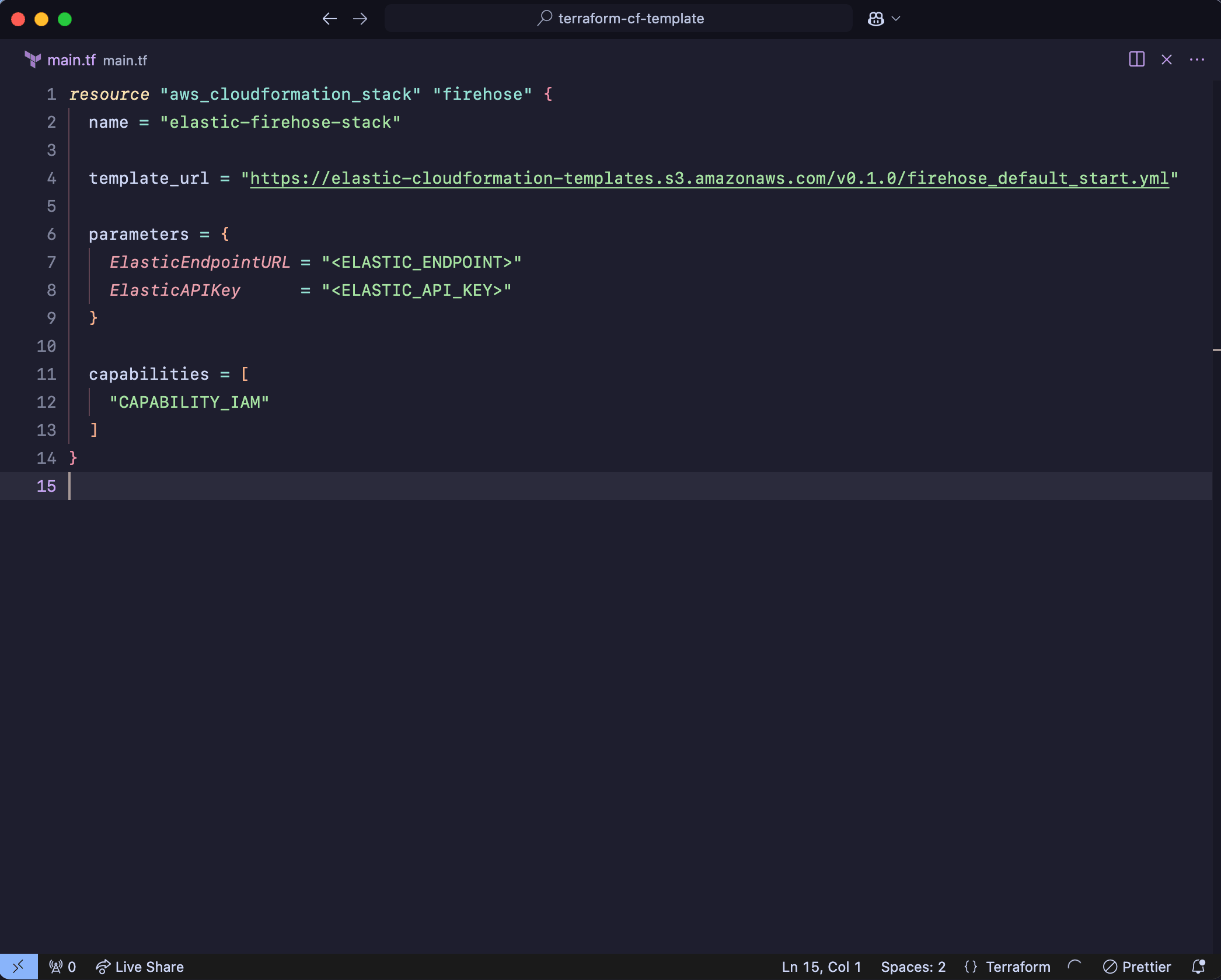 Terraform template