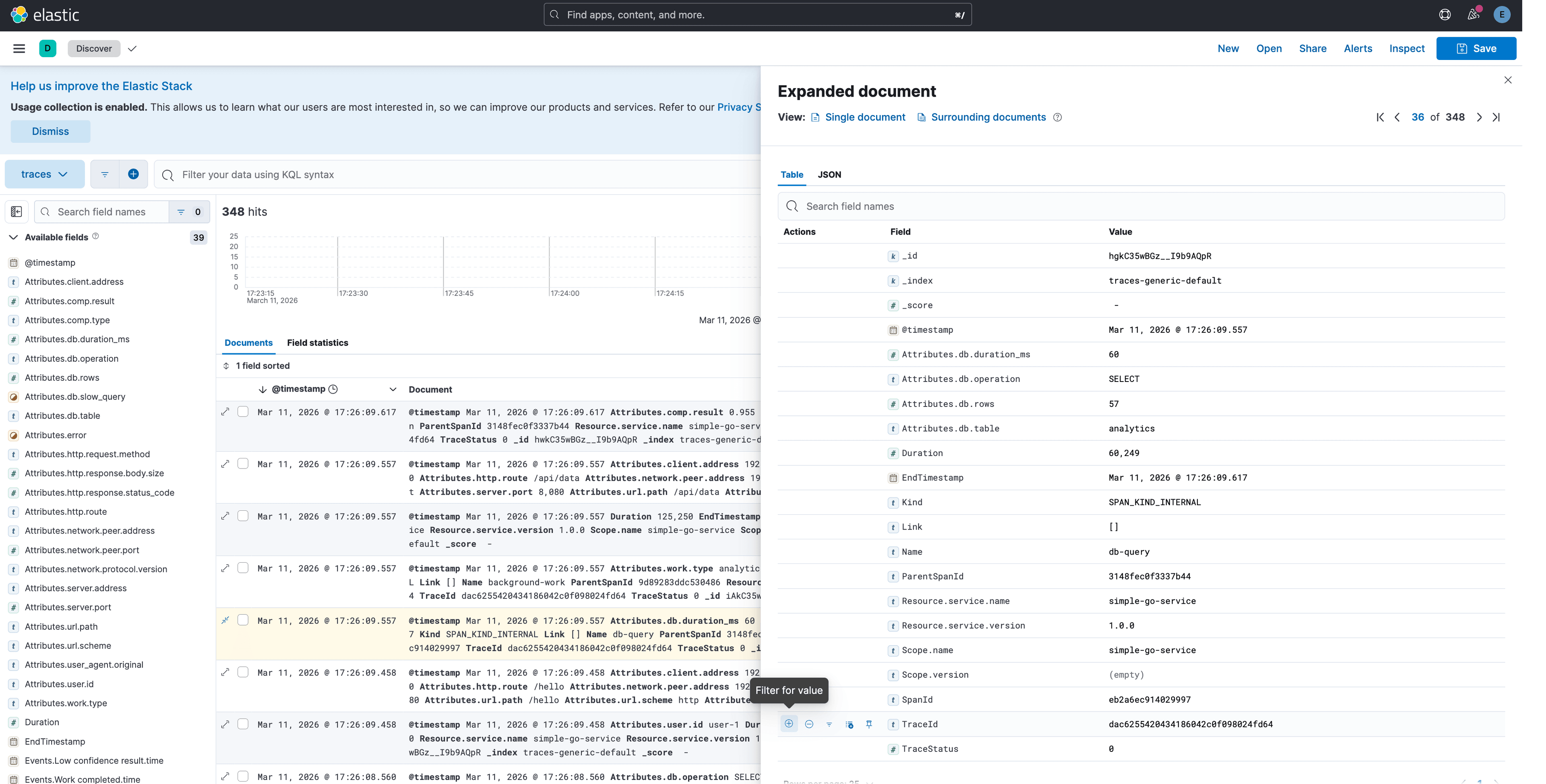 A span of interest among many