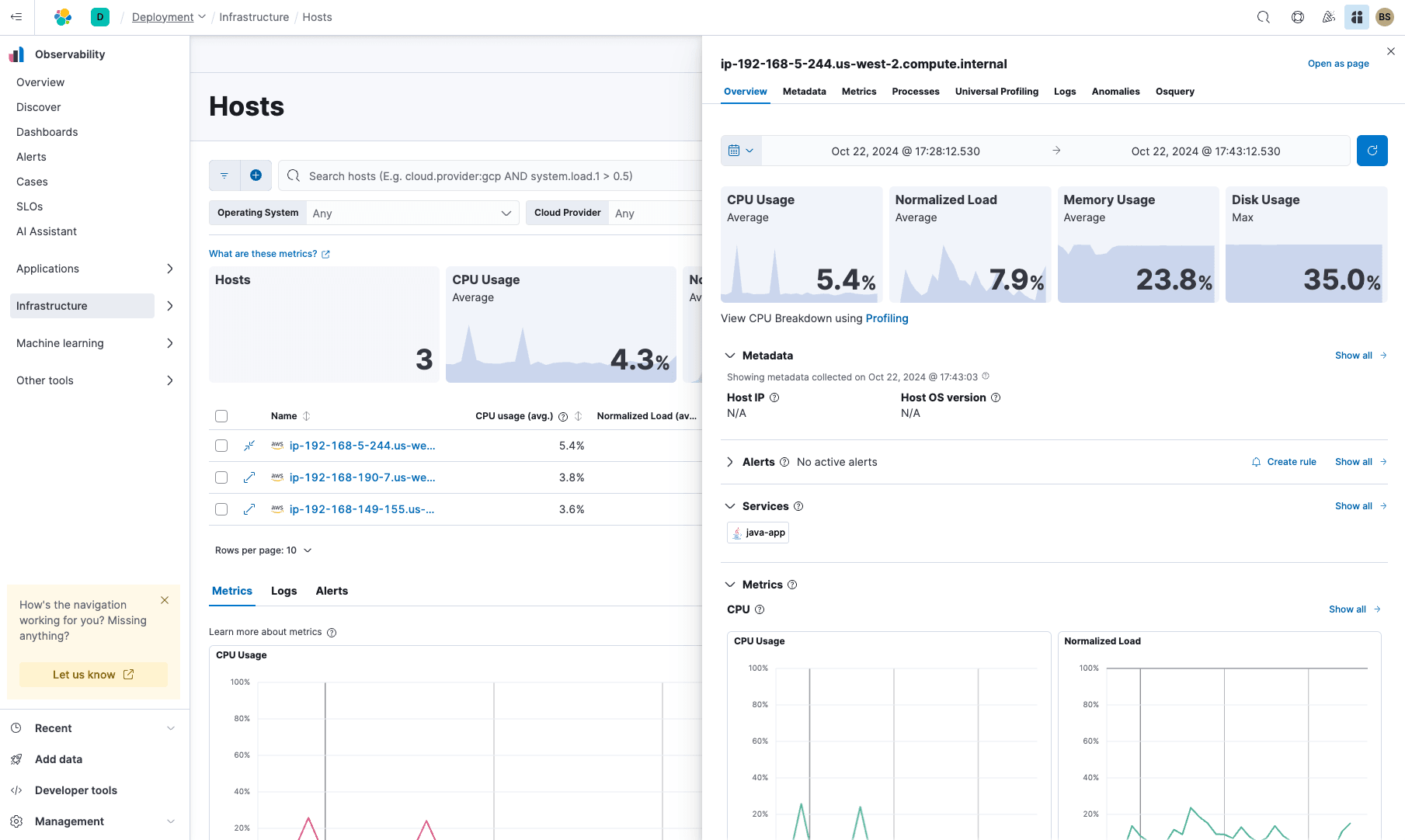 OTel-based Kubernetes host metrics