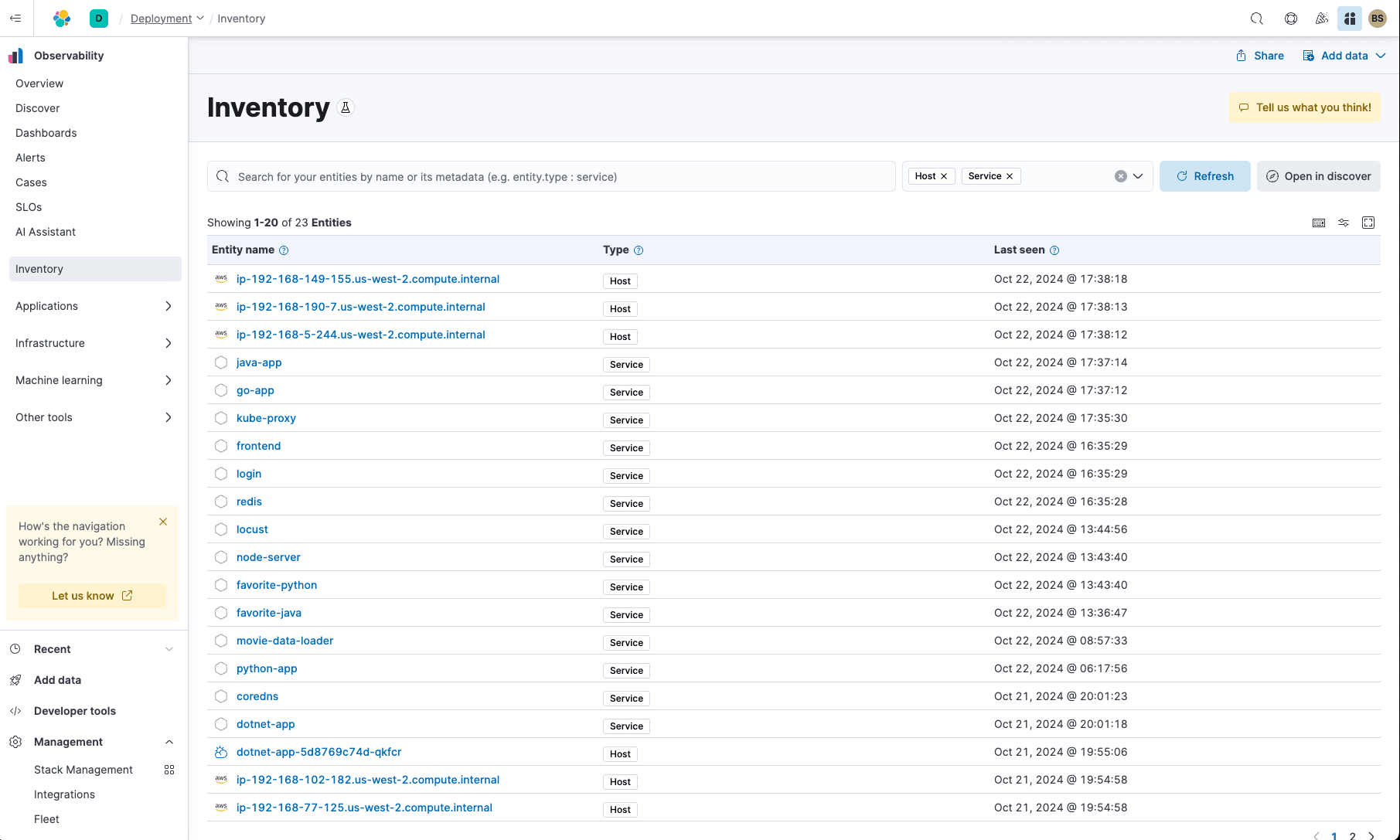 OTel-based Kubernetes inventory