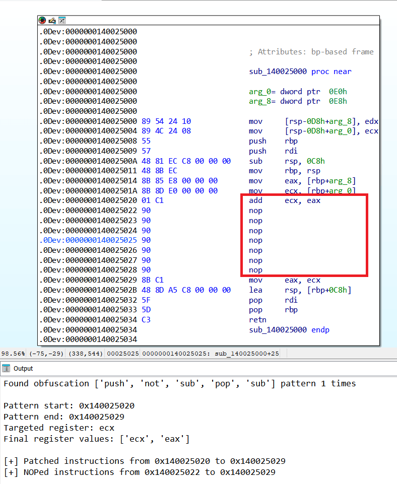 Recovering instructions from mutation technique