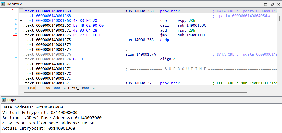 Real entrypoint after obfuscation