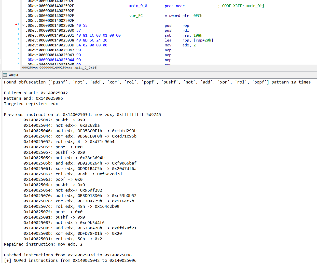 Using emulation to repair immediate moves