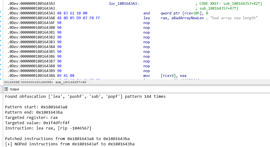 Patching LEA instructions in DOUBLELOADER